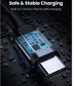 UGREEN USB-C 2.0 Male to Angled USB-C 2.0 Male Cable 1m - Black