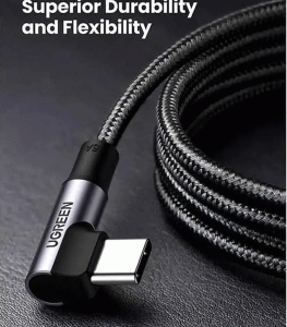 UGREEN USB-C 2.0 Male to Angled USB-C 2.0 Male Cable 1m - Black