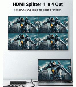 UGREEN 4-Port HDMI Splitter 1 In 4 Out - Black