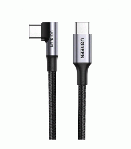 UGREEN USB-C 2.0 Male to Angled USB-C 2.0 Male Cable 2m - Black