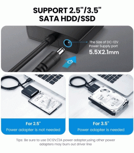 UGREEN USB 3.0 to SATA Hard Drive Adapter Cable – Black 
