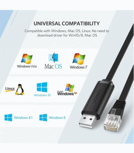 UGREEN USB to RJ45 Console Cable 1.5m - Black