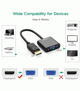 UGREEN DP Male to VGA Female Converter - Black