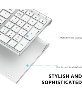 iClever BK10 Bluetooth Rechargeable Multi-Device Keyboard  Silver in UAE