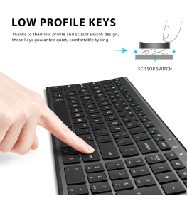 iClever BK10 Bluetooth Rechargeable Multi-Device Keyboard Black in UAE