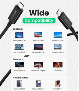 UGREEN USB-C 100WPD 40gbps Thunderbolt 4 Cable 0.8m - Black
