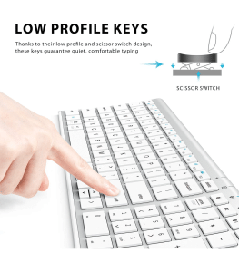 iClever BK10 Bluetooth Rechargeable Multi-Device Keyboard  Silver in UAE