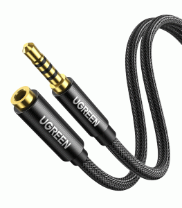 UGREEN 3.5mm Male to 3.5mm Female Braided Audio Cable 2m - Black