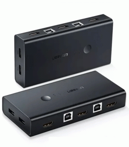 UGREEN HDMI KVM Switch Box 2 In 1 Out - Black
