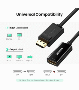 UGREEN Mini DP to HDMI Converter 4K - Black
