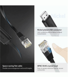 UGREEN USB to RJ45 Console Cable 1.5m - Black