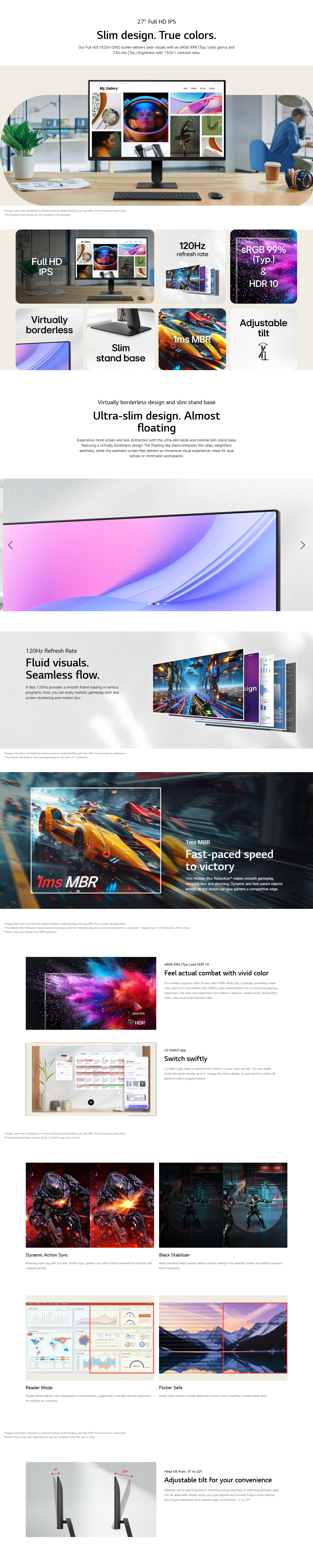 LG 27U411A-B 27 Inch Full HD IPS Computer Monitor
