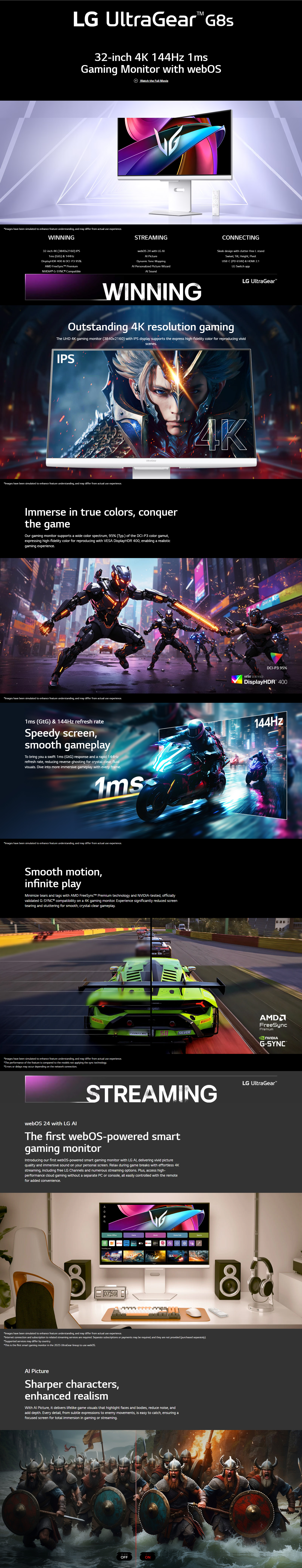 LG 32G810SA-W UltraGear  Smart Gaming Monitor