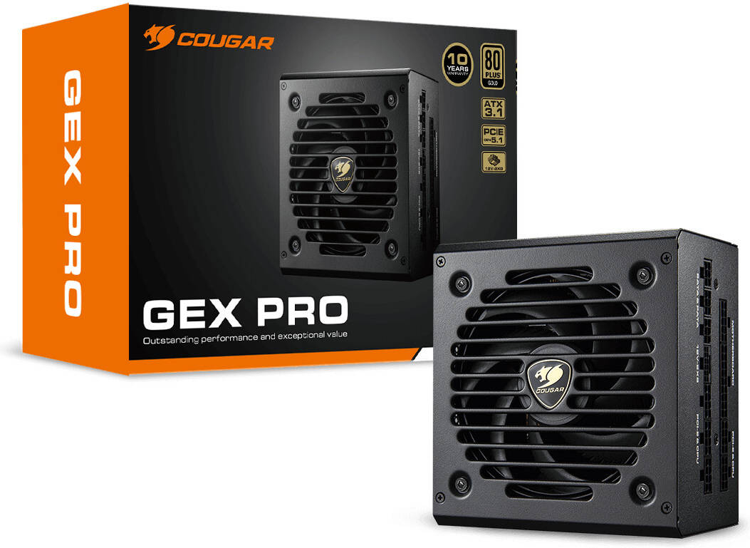 Cougar GEX PRO 750 Fully Modular Power Supply, 750W Power Output, 80 PLUS Gold Certified, 105 C Japanese Capacitors, Durable HDB Fan, ATX 3.1 Certifie
