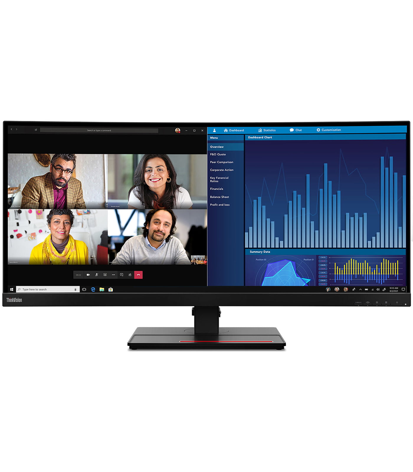 Lenovo ThinkVision P34w-20 34.14 Inch WQHD Curved Monitor
