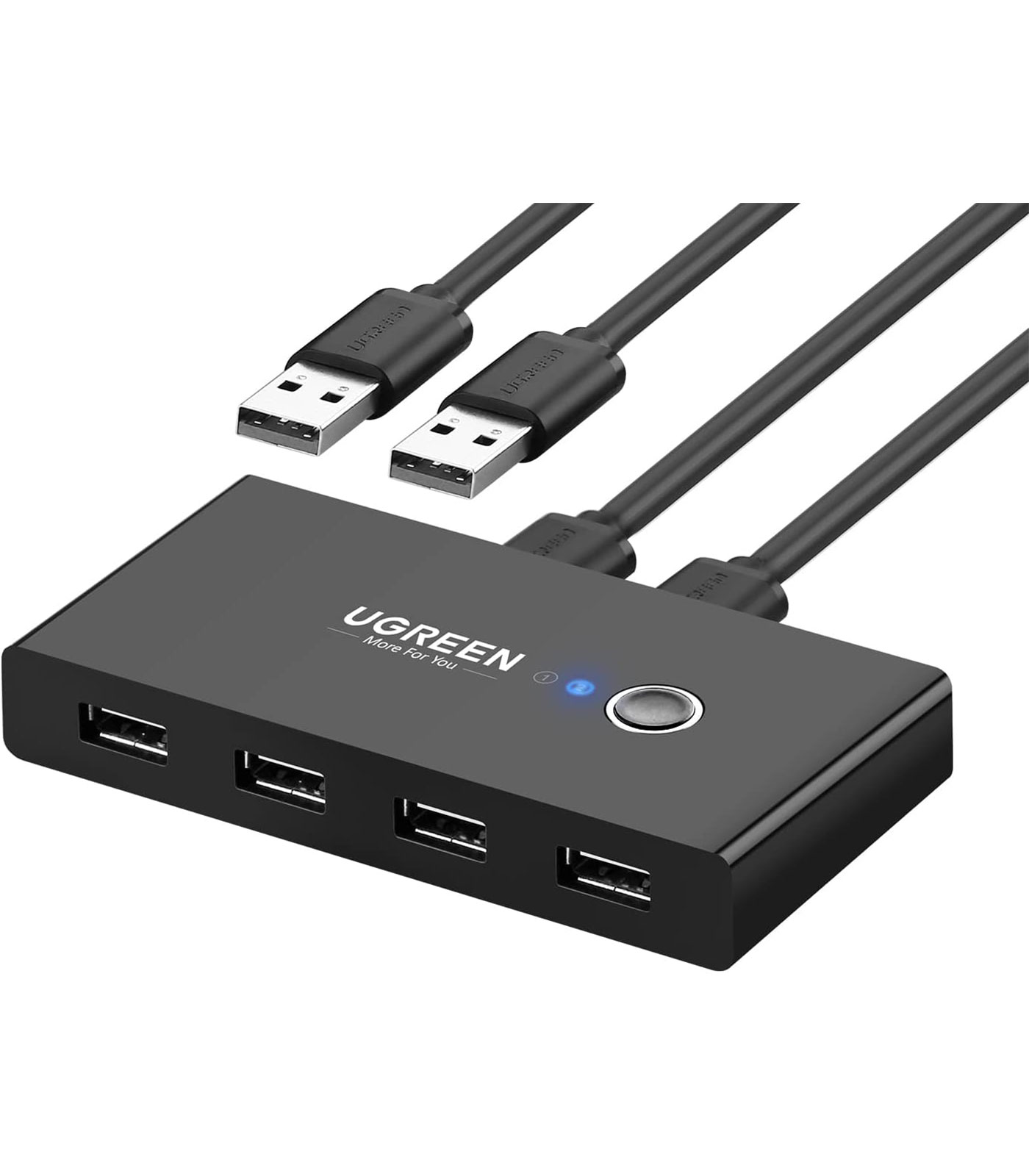 UGREEN USB 3.0 4-Port Switch With 2 Pack USB Male Cable
