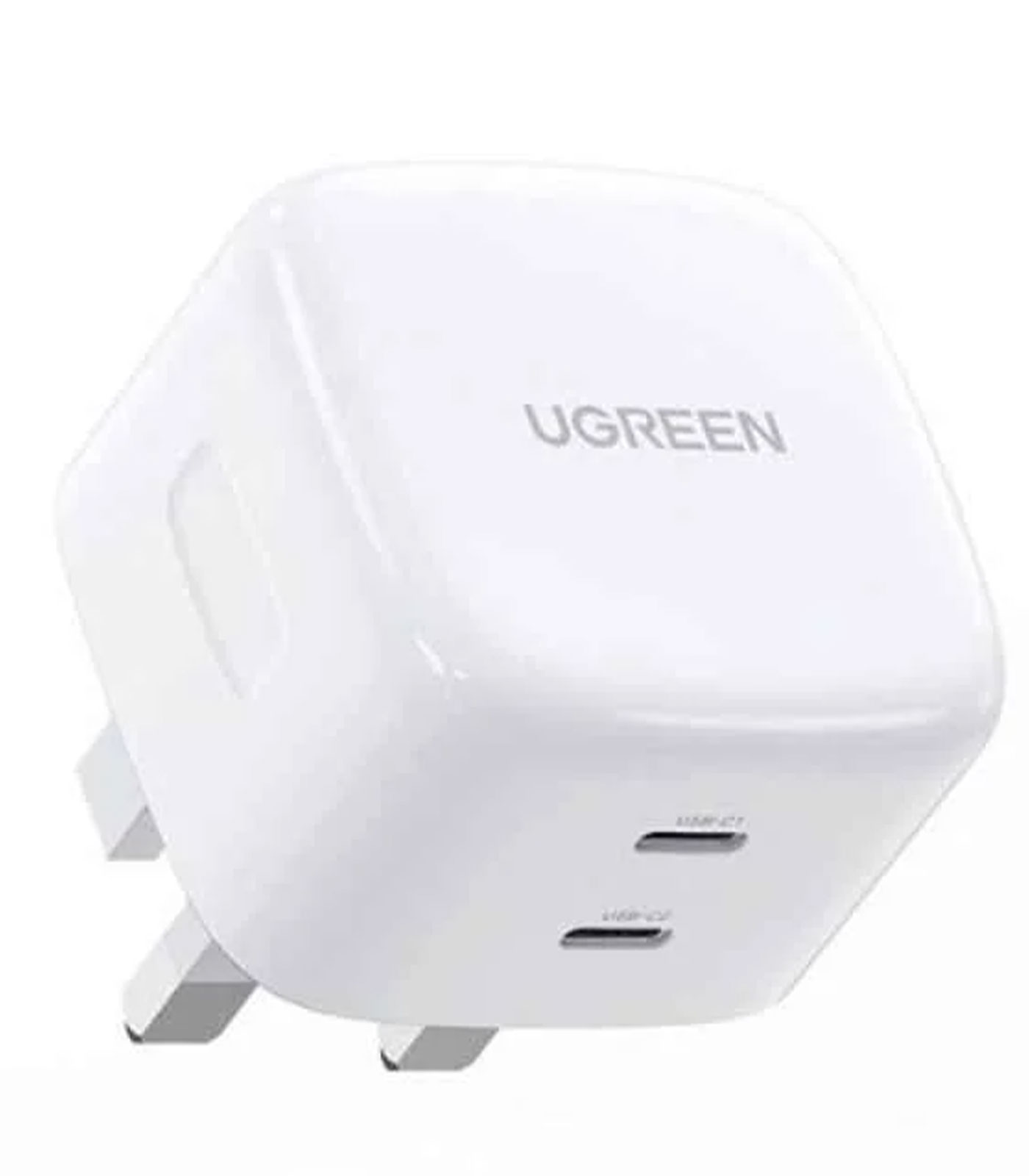 UGREEN 2xUSB C Port GaN Fast Charger 65W UK White