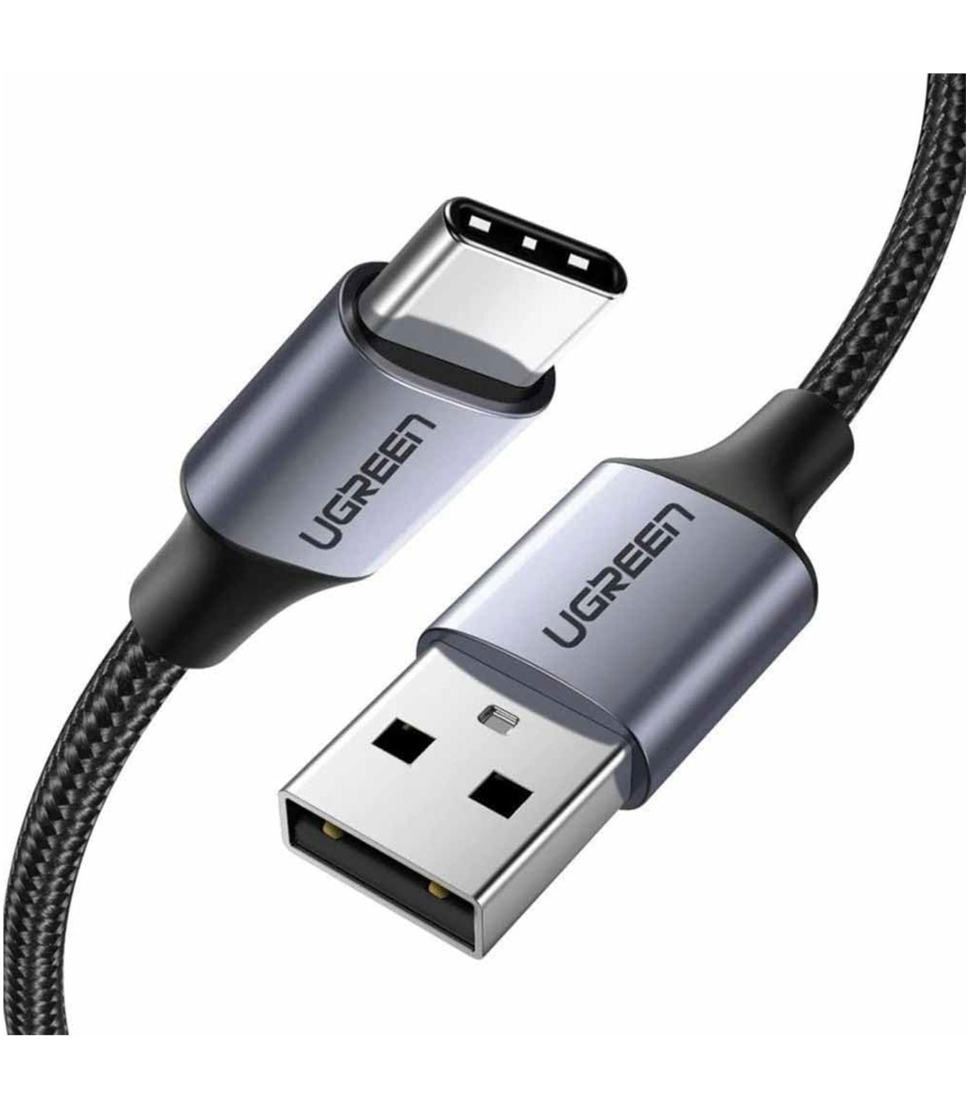 UGREEN USB-A to C Cable Alu Case with Nylon Braided 3A Fast Charging 1m Black