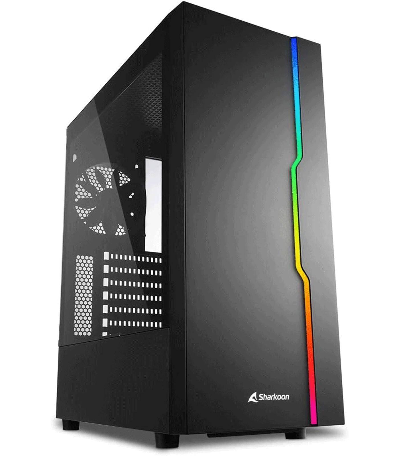 Sharkoon RGB Slider ATX PC Case Tempered Glass Black