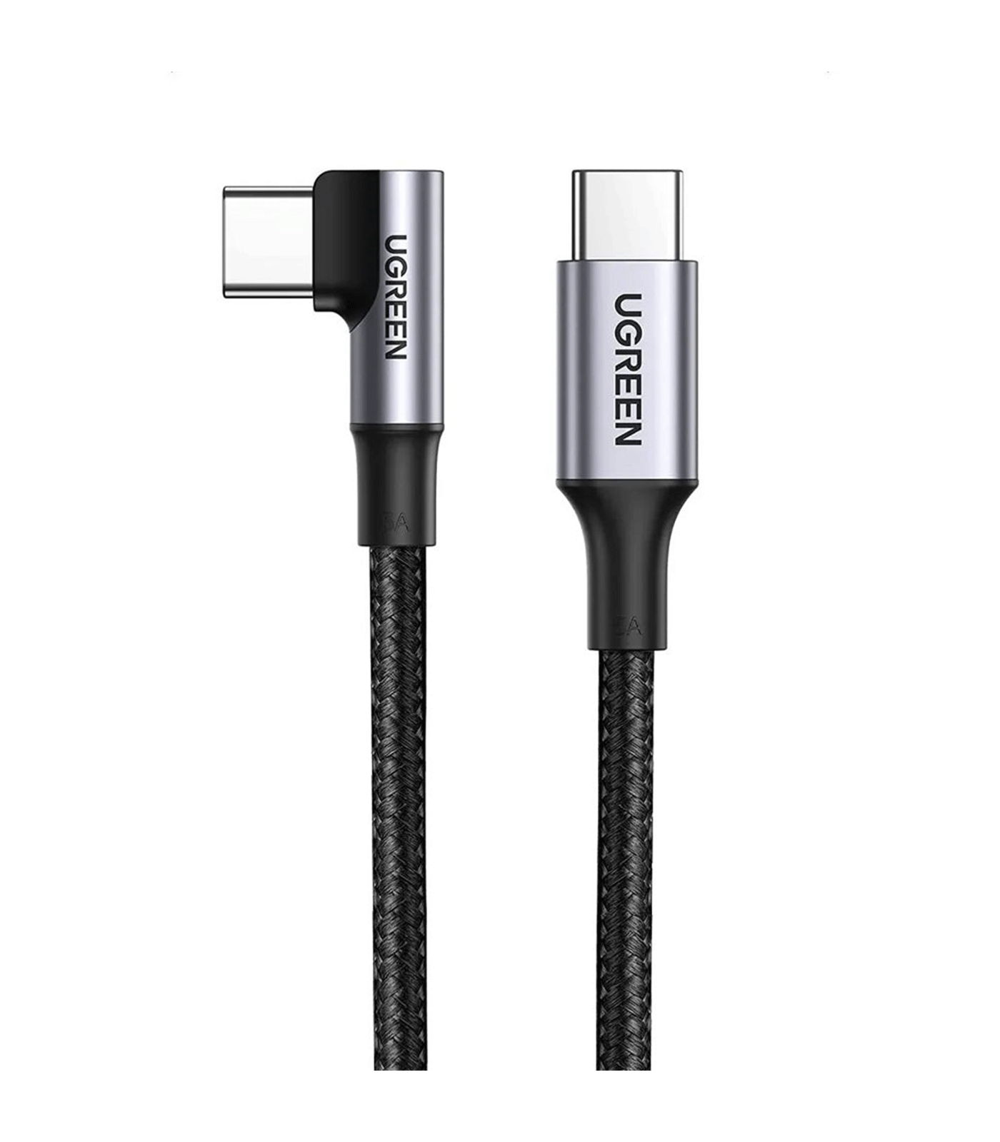 UGREEN USB-C 2.0 Male to Angled USB-C 2.0 Male Cable 2m – Black