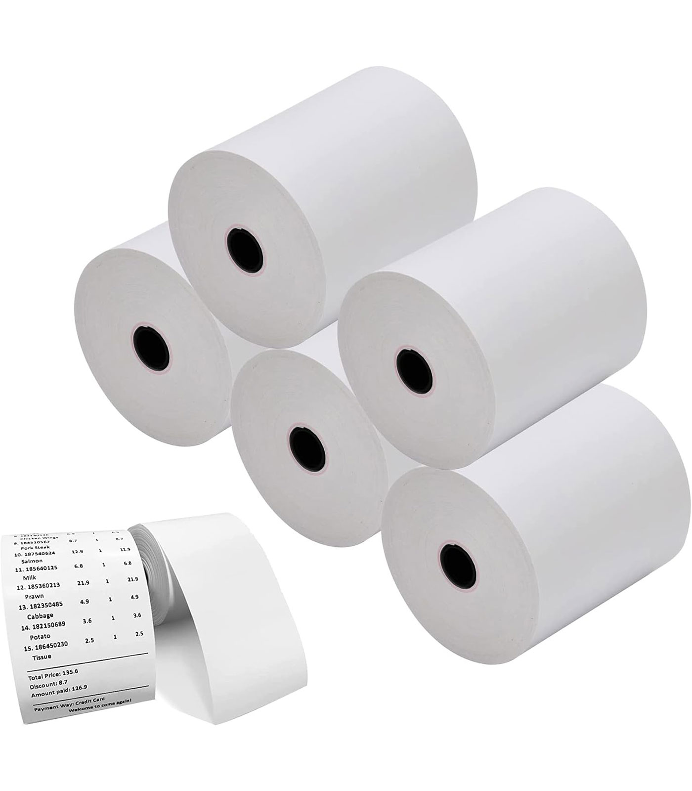 Muotich 3 1/8 x119 Thermal Paper Rolls POS Cash Register Thermal Receipt Printer Paper