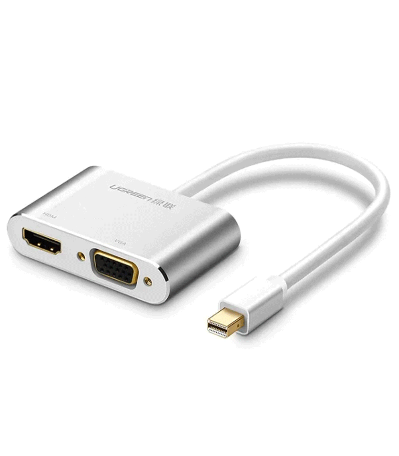 UGREEN Mini DP to HDMI + VGA Converter – Silver