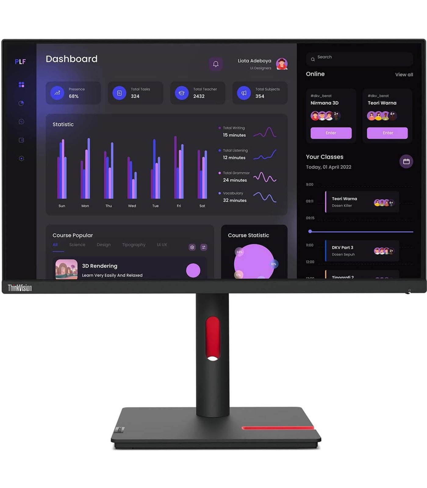 Lenovo ThinkVision T24i-30 23.8 Inch FHD Monitor